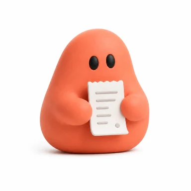 Orange Article Writer bot holding a prepared document