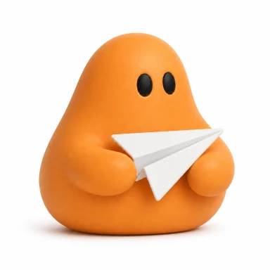 Orange Social Repurposer bot holding a paper plane